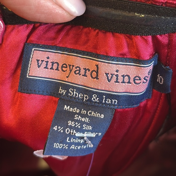 VINEYARD VINES NWTS GORGEOUS DRESS MAGENTA PINK BLACK GOLD METALLIC SIZE 10 - Picture 6 of 7